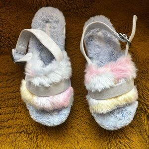 Koolaburra Women's Plush Slippers - Pink, Yellow, Gray
